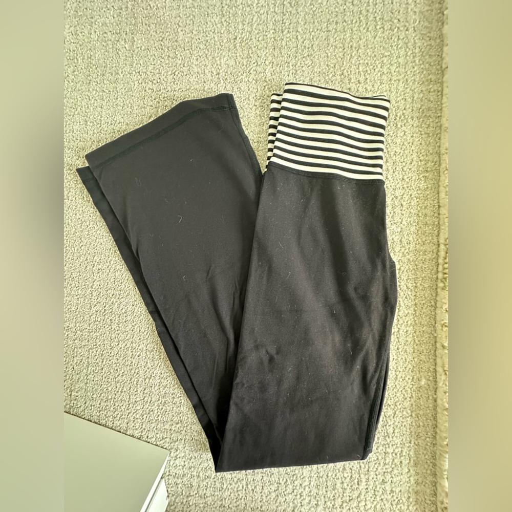 Lululemon Black Pants with Striped Waistband